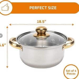 Elegant Gold and Silver Cookware Set